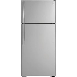 GE - 16.6 Cu. Ft. Top-Freezer Refrigerator - Stainless steel - Front_Zoom