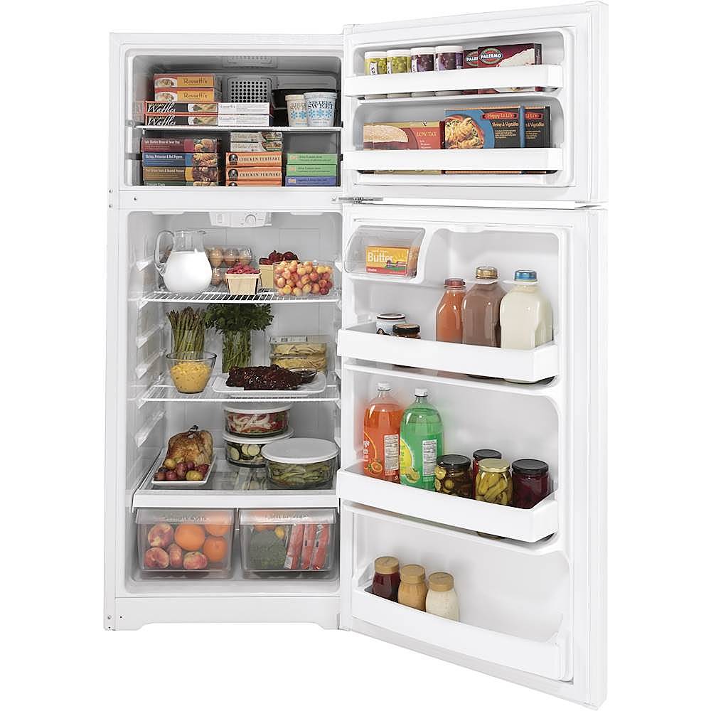 Customer Reviews: GE 17.5 Cu. Ft. Top-Freezer Refrigerator White ...