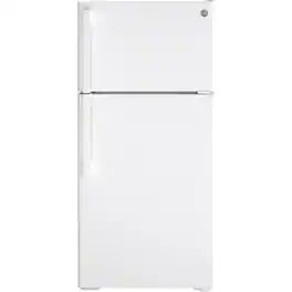 GE - 15.6 Cu. Ft. Top-Freezer Refrigerator with LED Interior Lighting - White