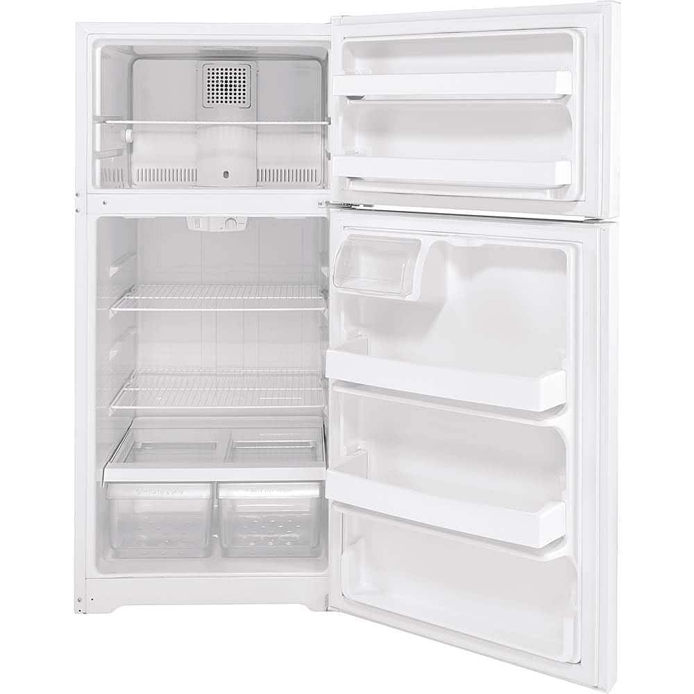 Alt View 2. GE - 15.6 Cu. Ft. Top-Freezer Refrigerator - White.
