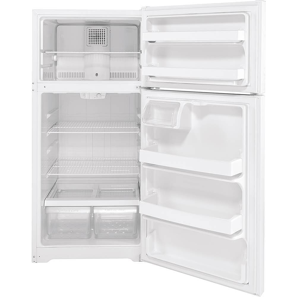 Alt View 2. GE - 15.6 Cu. Ft. Top-Freezer Refrigerator - White.
