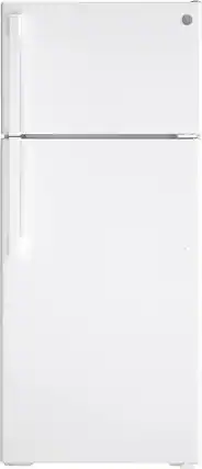Front. GE - 17.5 Cu. Ft. Top-Freezer Refrigerator - White.