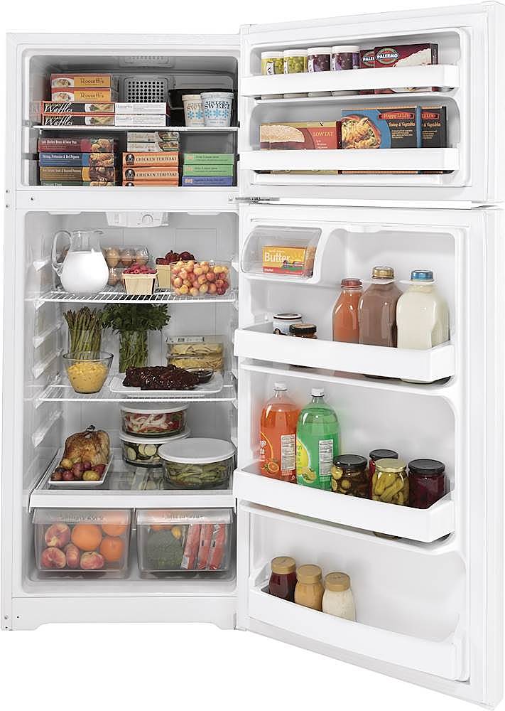 Alt View 1. GE - 17.5 Cu. Ft. Top-Freezer Refrigerator - White.