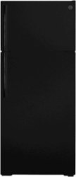 GE - 17.5 Cu. Ft. Top-Freezer Refrigerator - Black - Front_Zoom