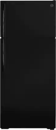 GE - 17.5 Cu. Ft. Top-Freezer Refrigerator with LED Interior Lighting - Black
