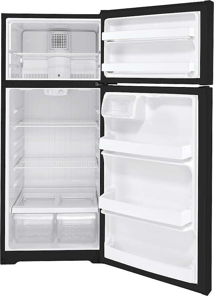Alt View 2. GE - 17.5 Cu. Ft. Top-Freezer Refrigerator - Black.
