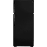 GE - 17.5 Cu. Ft. Top-Freezer Refrigerator - Black - Front_Zoom