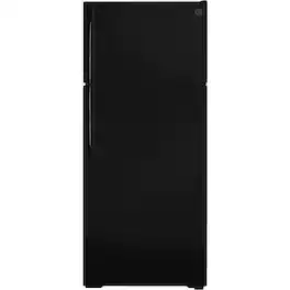 GE - 17.5 Cu. Ft. Top-Freezer Refrigerator with LED Interior Lighting - Black