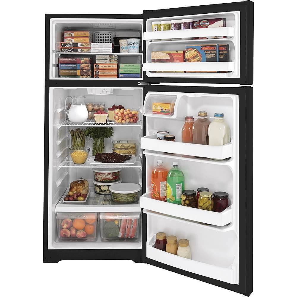 Alt View 1. GE - 17.5 Cu. Ft. Top-Freezer Refrigerator - Black.