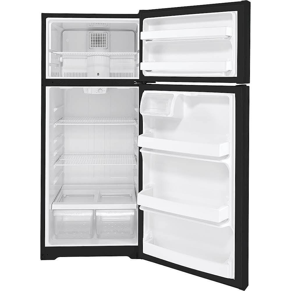 Alt View 2. GE - 17.5 Cu. Ft. Top-Freezer Refrigerator - Black.