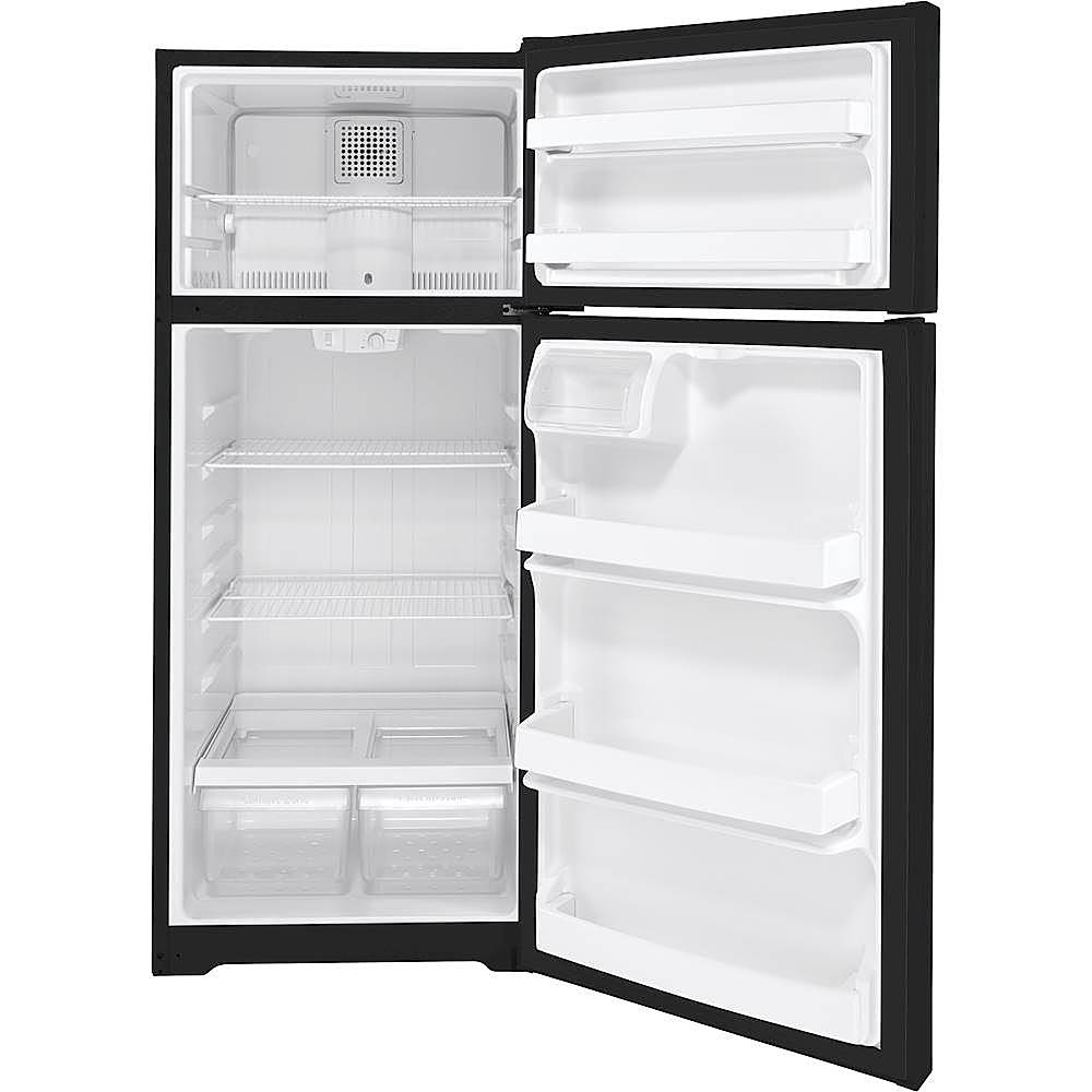 Alt View 2. GE - 17.5 Cu. Ft. Top-Freezer Refrigerator - Black.