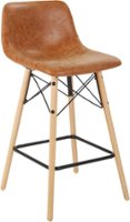 OSP Home Furnishings - Allen Faux Leather Counter Stool (Set of 2) - Sand - Angle_Zoom