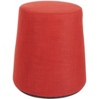 Office Star Products - Active Seat with Carry Handle Round Contemporary Fabric Ottoman - Red - Front_Zoom