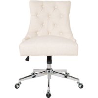 OSP Home Furnishings - Amelia 5-Pointed Star Fabric and Steel Office Chair - Linen - Front_Zoom