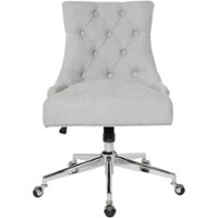 OSP Home Furnishings - Amelia 5-Pointed Star Fabric and Steel Office Chair - Fog - Front_Zoom
