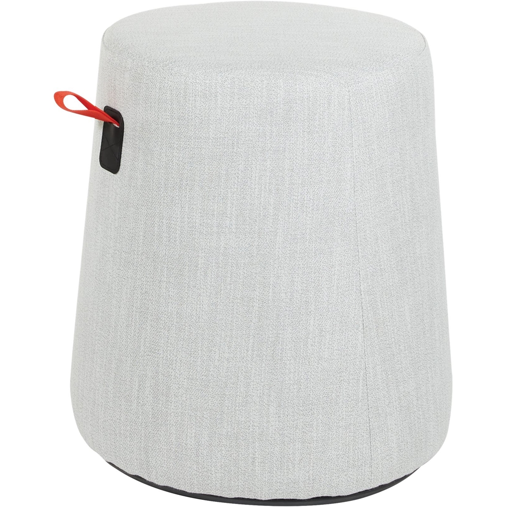 Left View: Office Star Products - Active Seat with Carry Handle Round Contemporary Fabric Ottoman - Gray