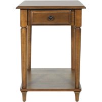 OSP Designs - Bandon Square Traditional Wood 1-Drawer End Table - Ginger Brown - Front_Zoom