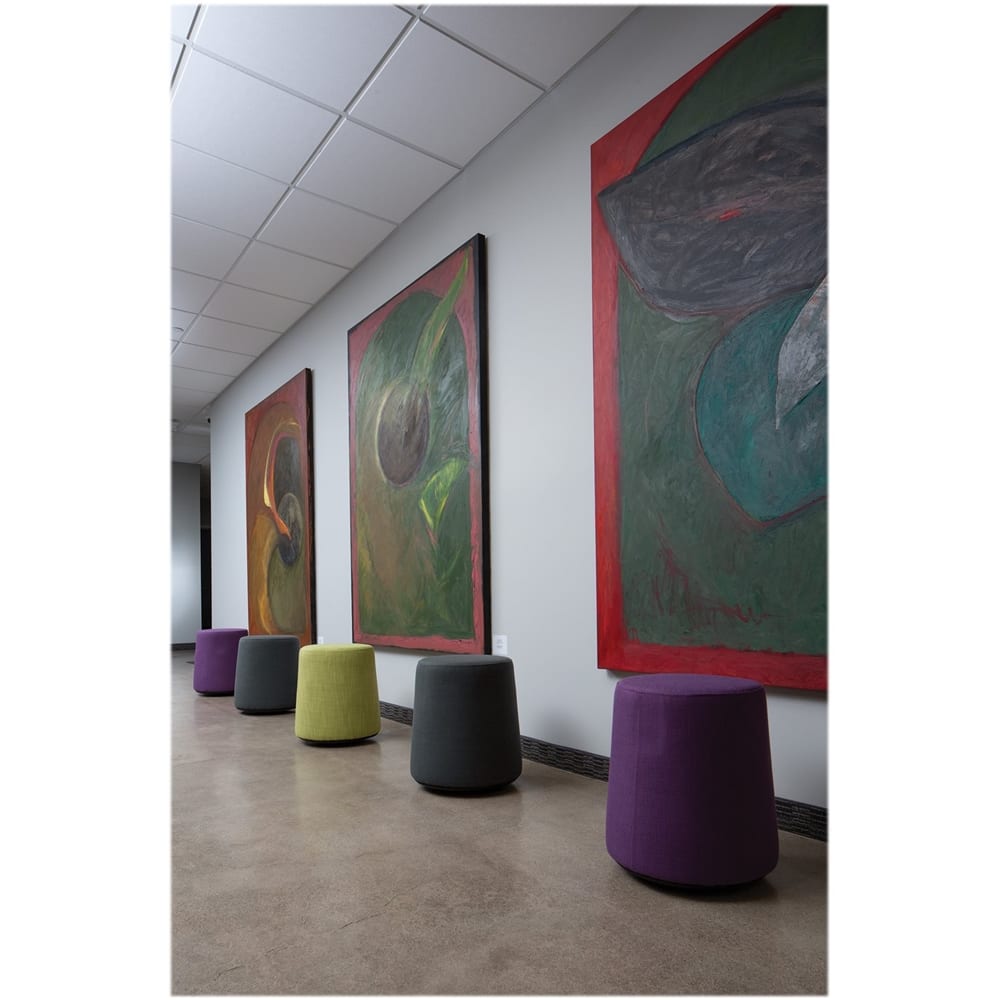 Alt View 13. Office Star Products - Active Seat Round Contemporary Fabric Ottoman - Purple.