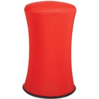 Office Star Products - Active Height Stool Round Modern Fabric Ottoman - Red - Front_Zoom