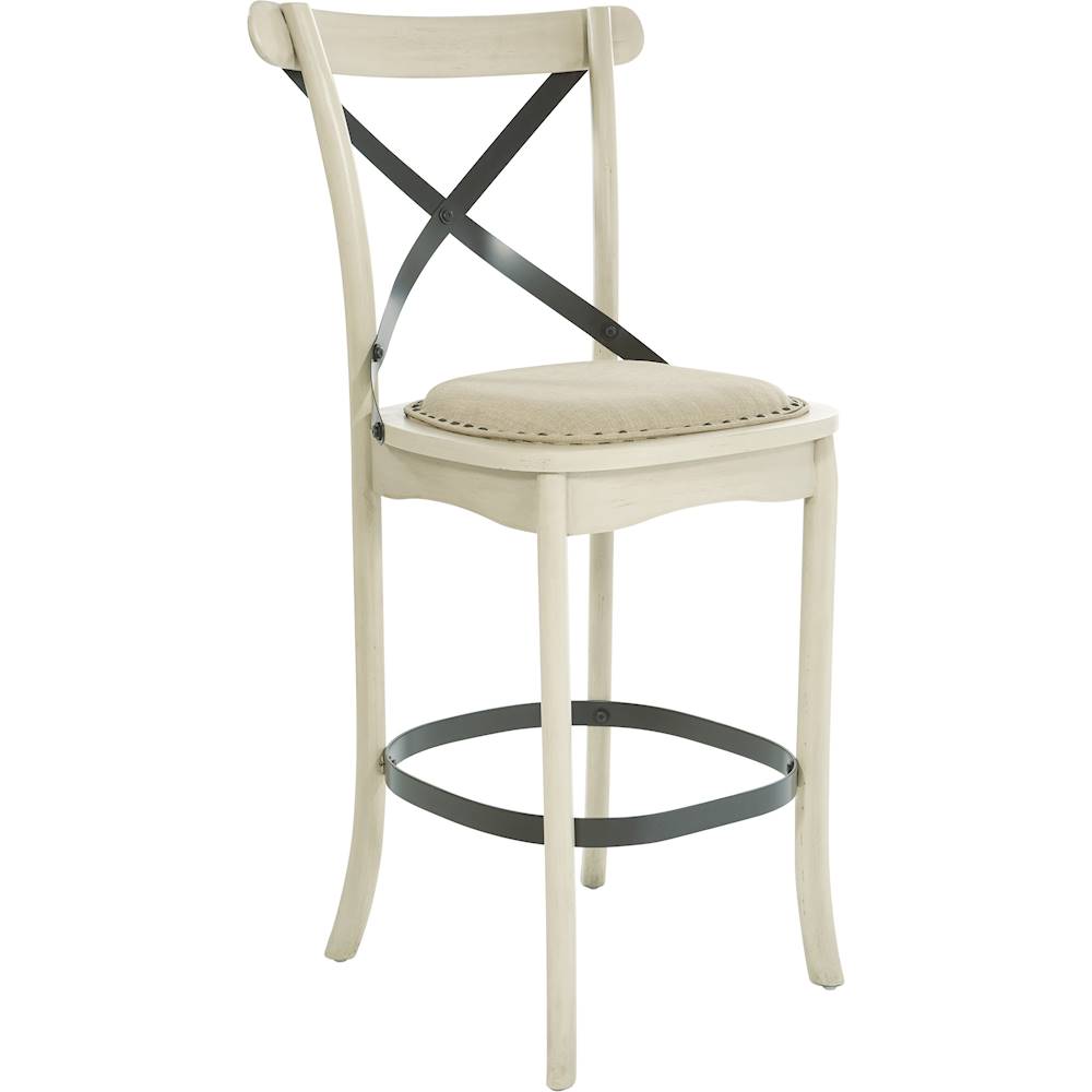 Angle View: OSP Home Furnishings - Alesi Wood Counter Stool (Set of 2) - Antique White