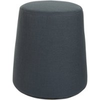 Office Star Products - Active Seat Round Contemporary Fabric Ottoman - Black - Front_Zoom