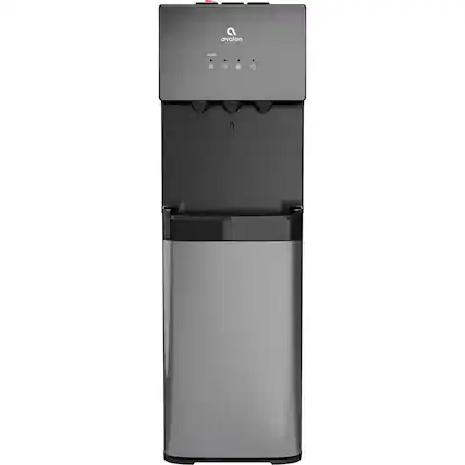 Front. Avalon - A3 Bottom-Loading Bottled Water Cooler - Black stainless steel.