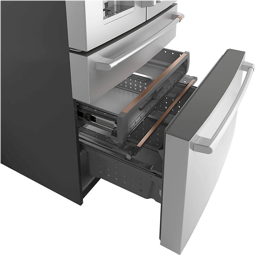 Alt View 11. Café - 27.6 Cu. Ft. 4-Door French Door Refrigerator, Customizable - Brushed Stainless Steel.