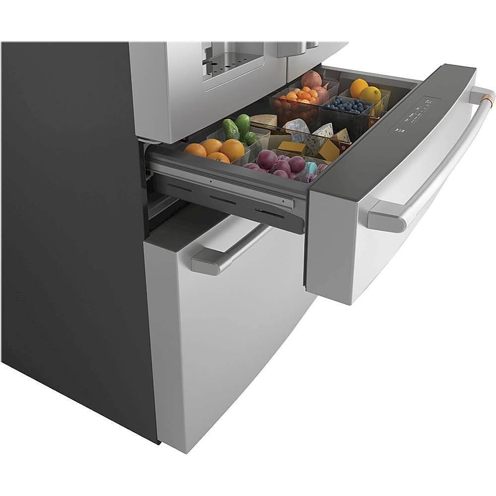 Alt View 13. Café - 27.6 Cu. Ft. 4-Door French Door Refrigerator, Customizable - Brushed Stainless Steel.