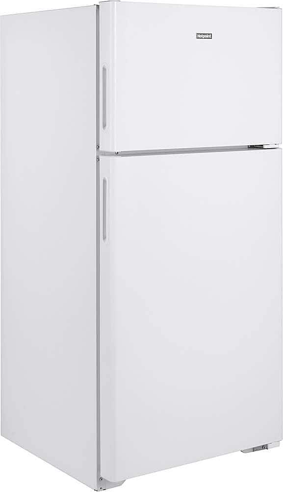 Angle View: Hotpoint - 15.6 Cu. Ft. Top-Freezer Refrigerator - White