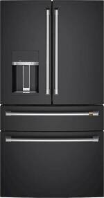 Café - 27.6 Cu. Ft. 4-Door French Door Refrigerator - Matte Black - Front_Standard