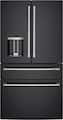 Café - 36 in. Wide 27.6 Cu. Ft. 4-Door French Door Smart Refrigerator with Convertible Temperature Drawer - Matte Black