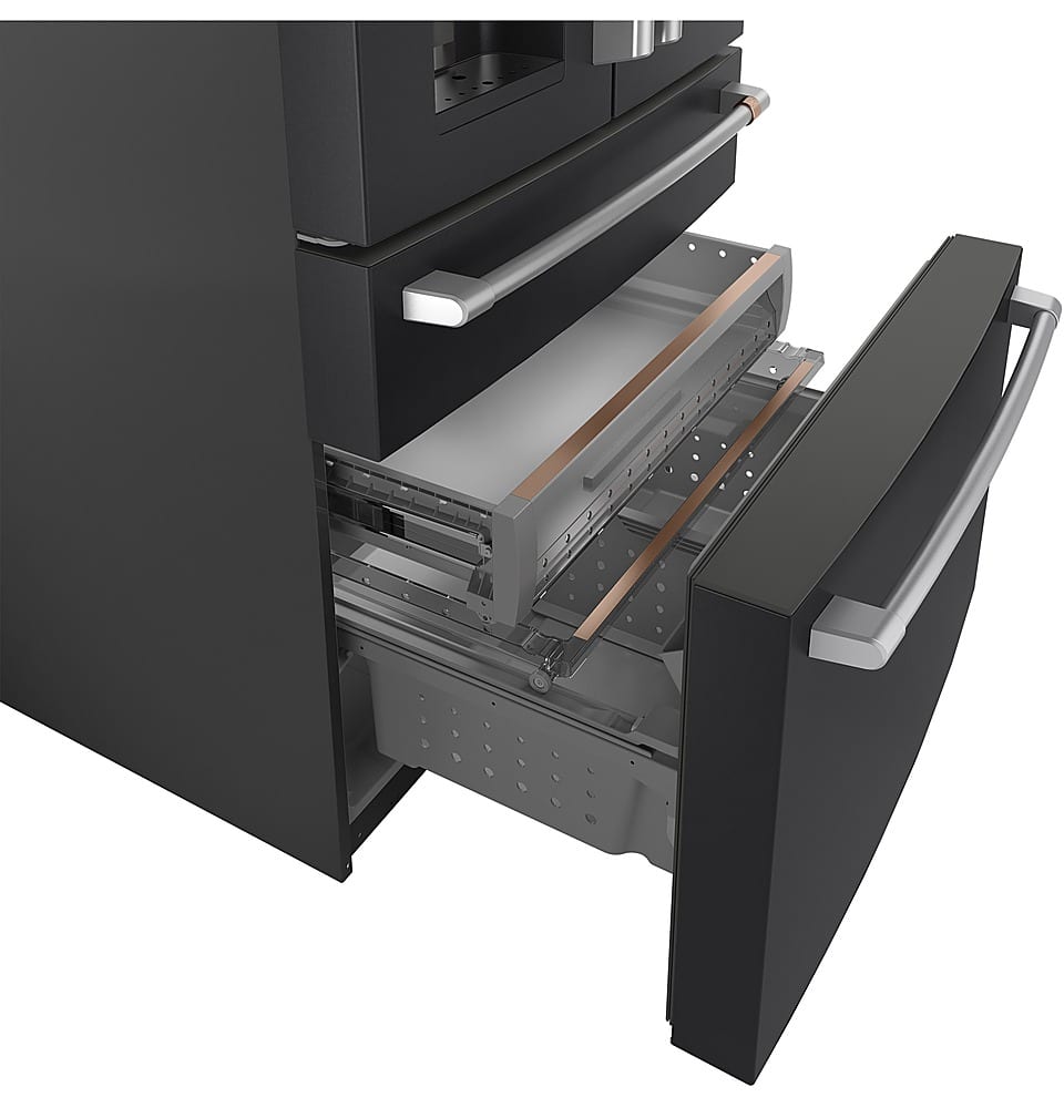 Alt View 11. Café - 27.6 Cu. Ft. 4-Door French Door Refrigerator, Customizable - Matte Black.