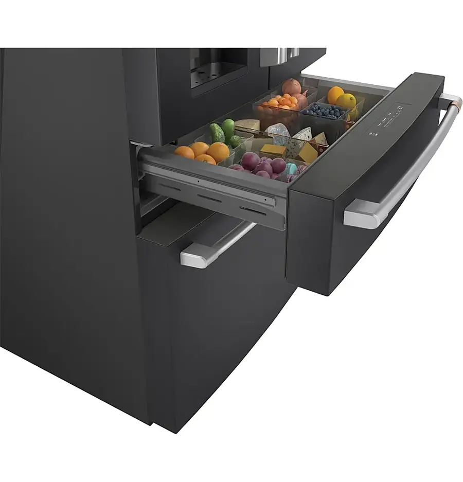 Alt View 13. Café - 27.6 Cu. Ft. 4-Door French Door Refrigerator, Customizable - Matte Black.