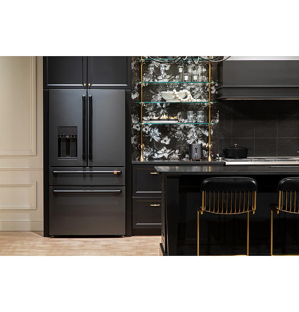 Alt View 15. Café - 27.6 Cu. Ft. 4-Door French Door Refrigerator, Customizable - Matte Black.