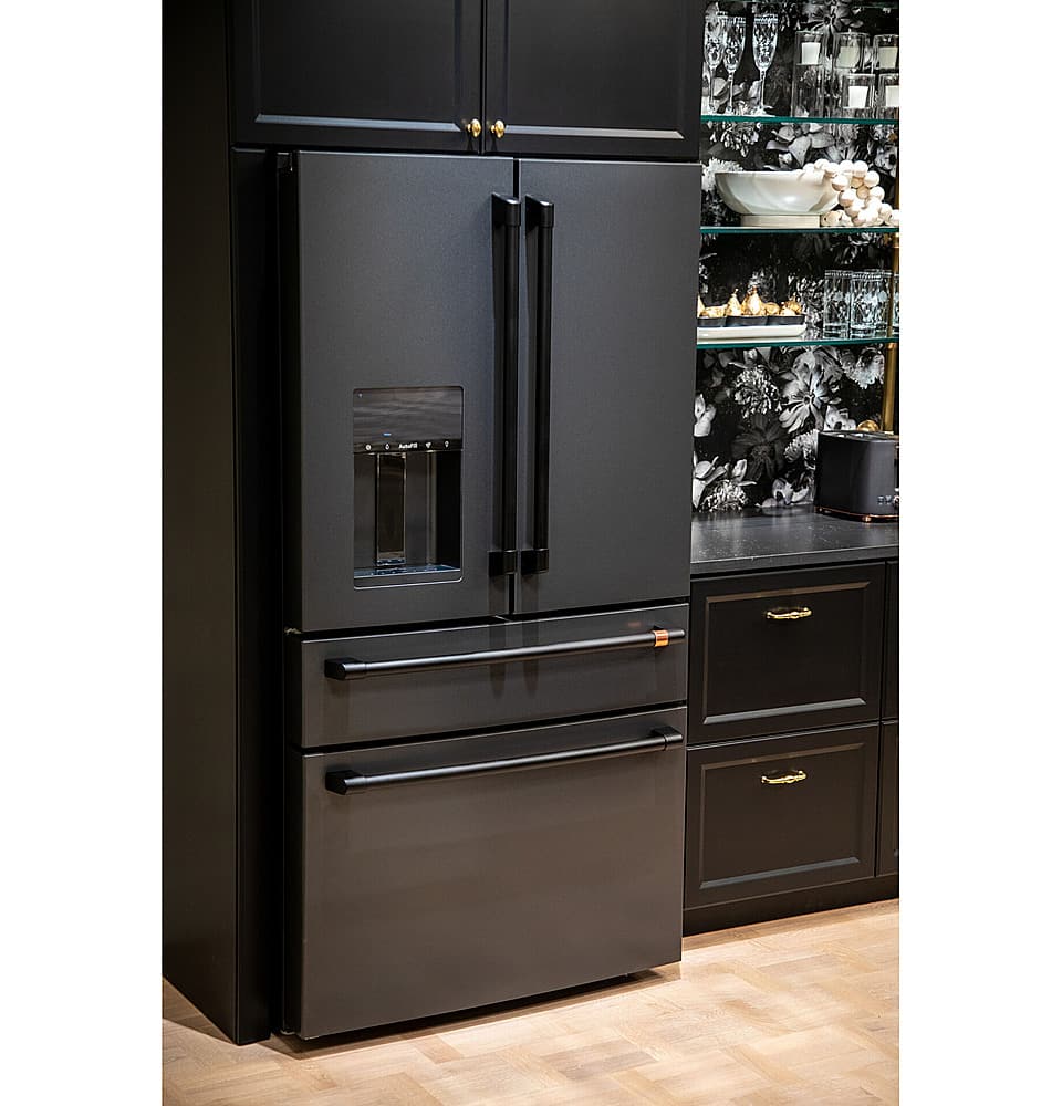 Alt View 16. Café - 27.6 Cu. Ft. 4-Door French Door Refrigerator, Customizable - Matte Black.