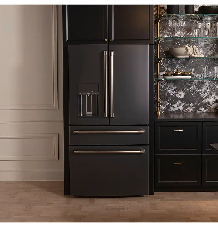 Alt View 18. Café - 27.6 Cu. Ft. 4-Door French Door Refrigerator, Customizable - Matte Black.
