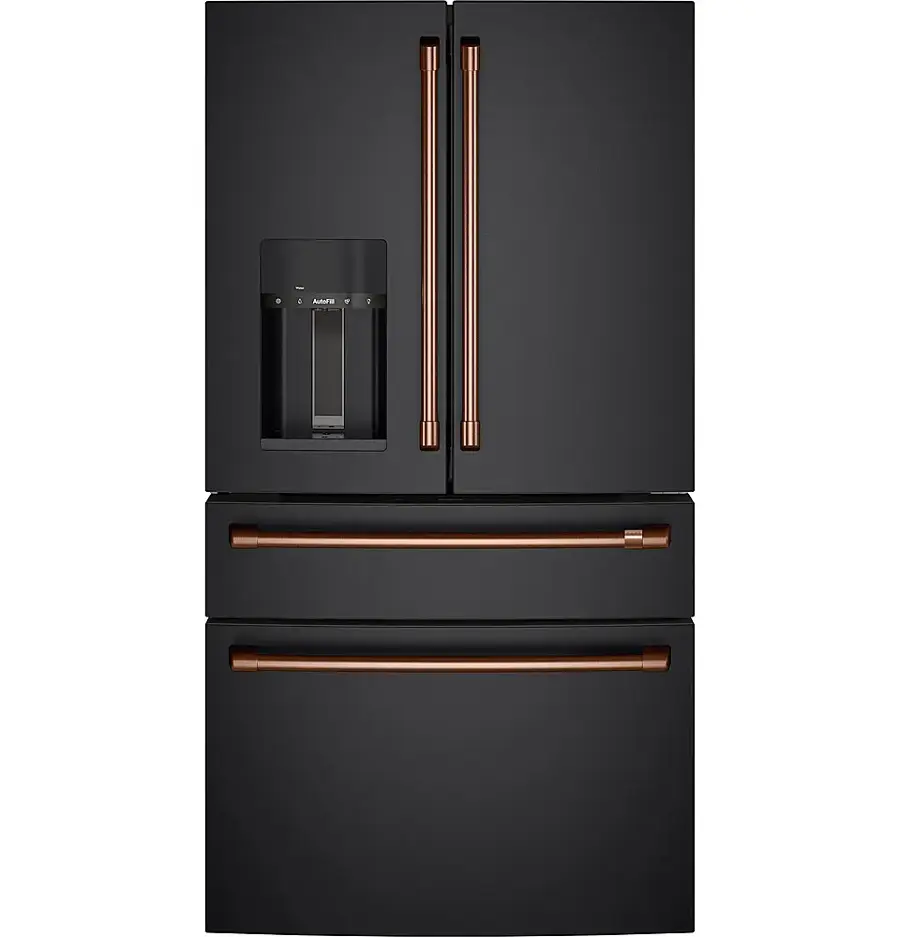 Alt View 36. Café - 27.6 Cu. Ft. 4-Door French Door Refrigerator, Customizable - Matte Black.