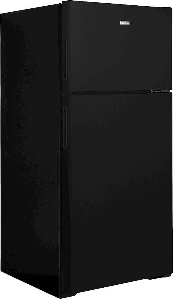 Angle. Hotpoint - 15.6 Cu. Ft. Top-Freezer Refrigerator - Black.