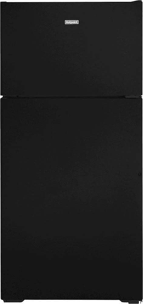 Front. Hotpoint - 15.6 Cu. Ft. Top-Freezer Refrigerator - Black.
