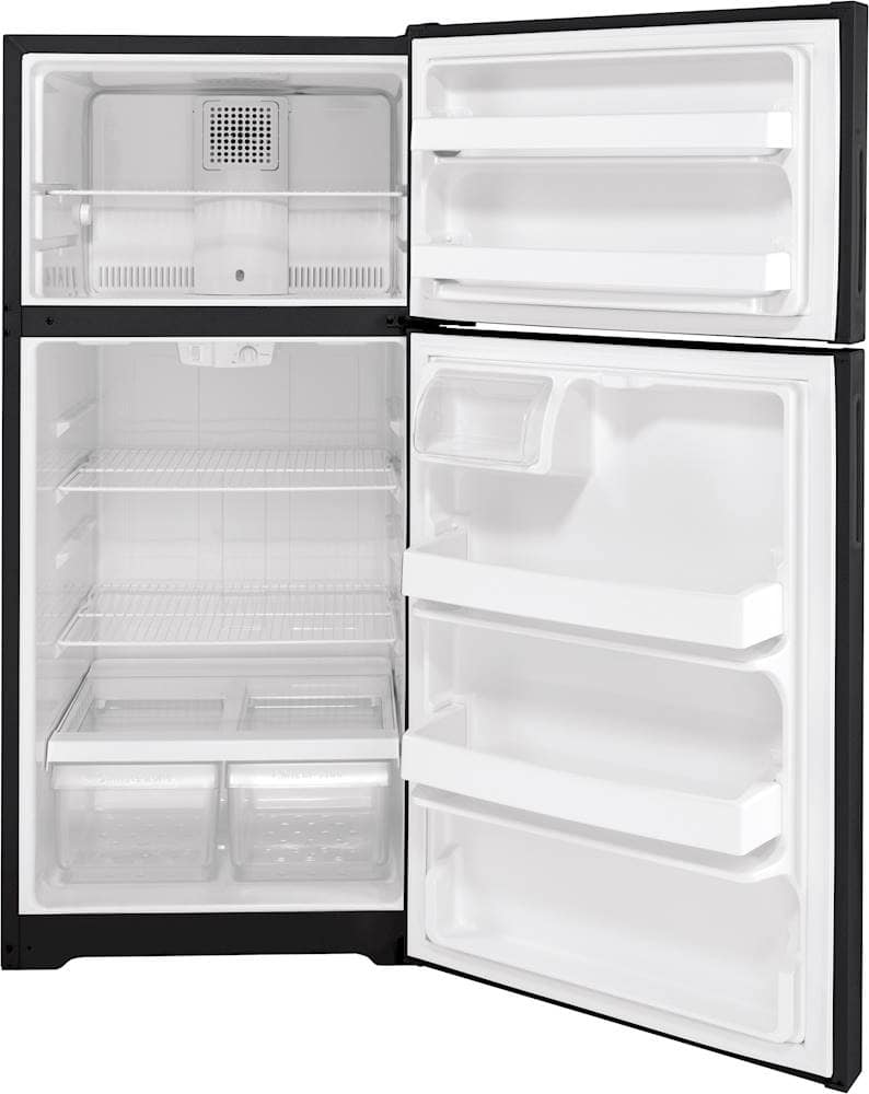 Alt View 2. Hotpoint - 15.6 Cu. Ft. Top-Freezer Refrigerator - Black.