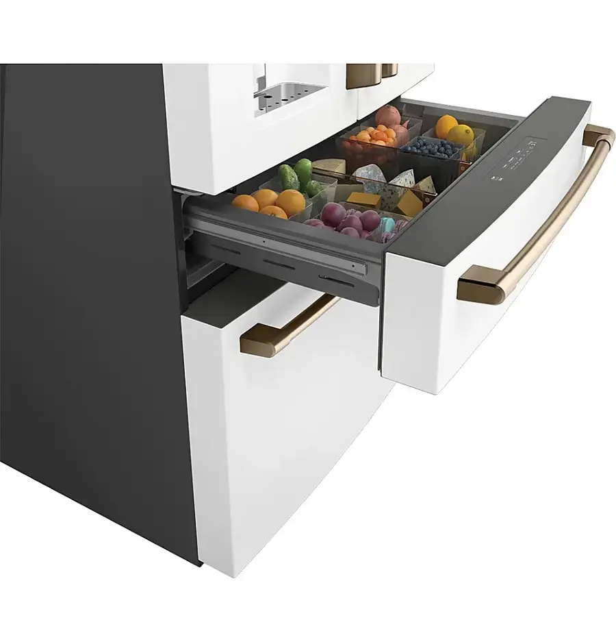 Alt View 11. Café - 27.6 Cu. Ft. 4-Door French Door Refrigerator, Customizable - Matte White.