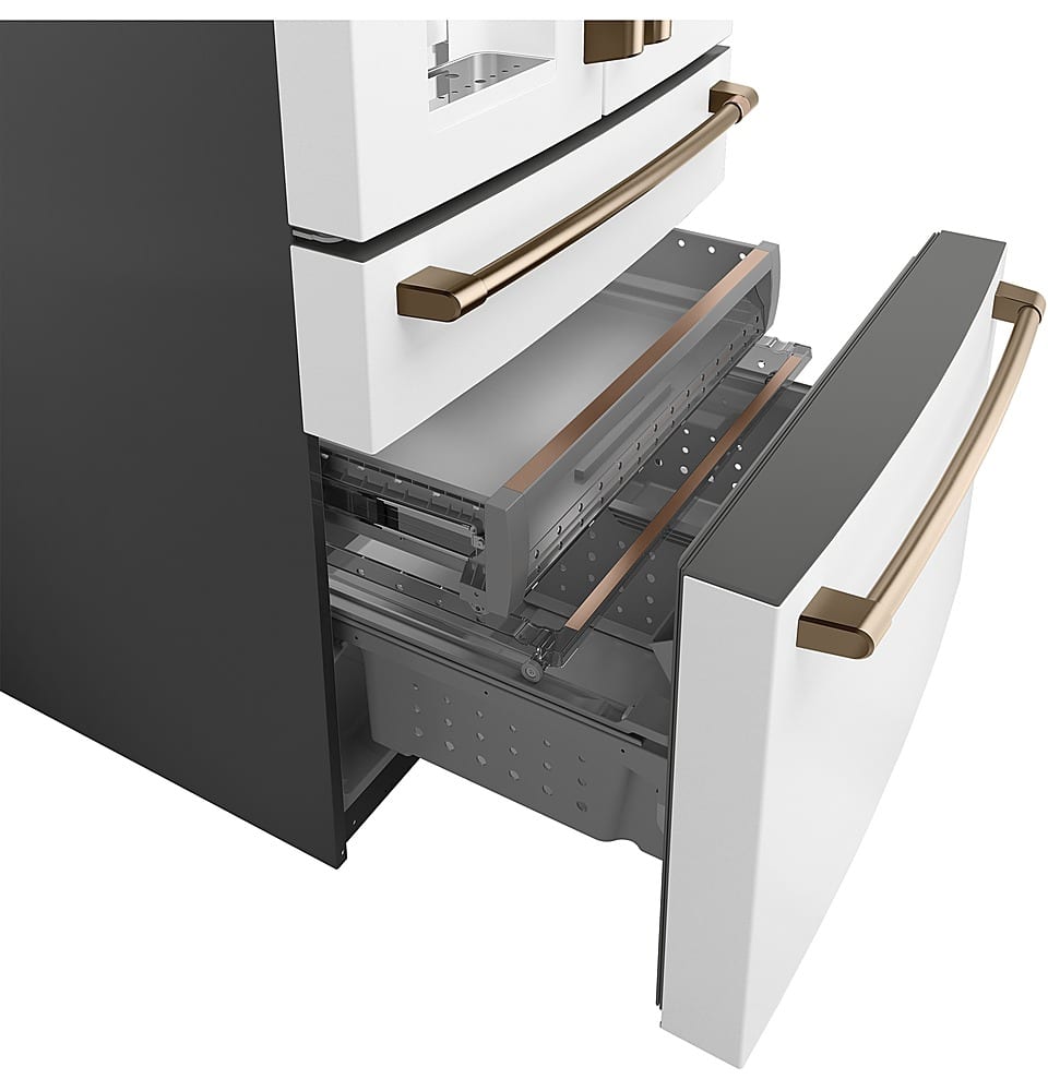 Alt View 13. Café - 27.6 Cu. Ft. 4-Door French Door Refrigerator, Customizable - Matte White.