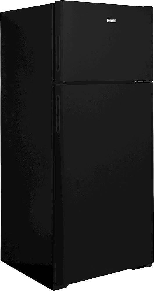 Angle. Hotpoint - 17.5 Cu. Ft. Top-Freezer Refrigerator - Black.