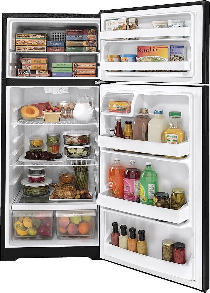 Alt View 1. Hotpoint - 17.5 Cu. Ft. Top-Freezer Refrigerator - Black.