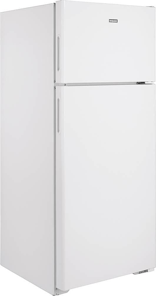 Angle View: Hotpoint - 17.5 Cu. Ft. Top-Freezer Refrigerator - White