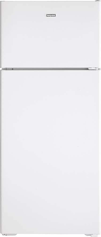 Hotpoint - 17.5 Cu. Ft. Top-Freezer Refrigerator with LED Interior Lighting - White - Front_Zoom