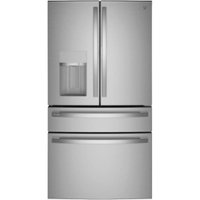 GE Profile - 27.9 Cu. Ft. 4-Door French Door Smart Refrigerator with Door-In-Door - Fingerprint resistant stainless steel - Front_Zoom