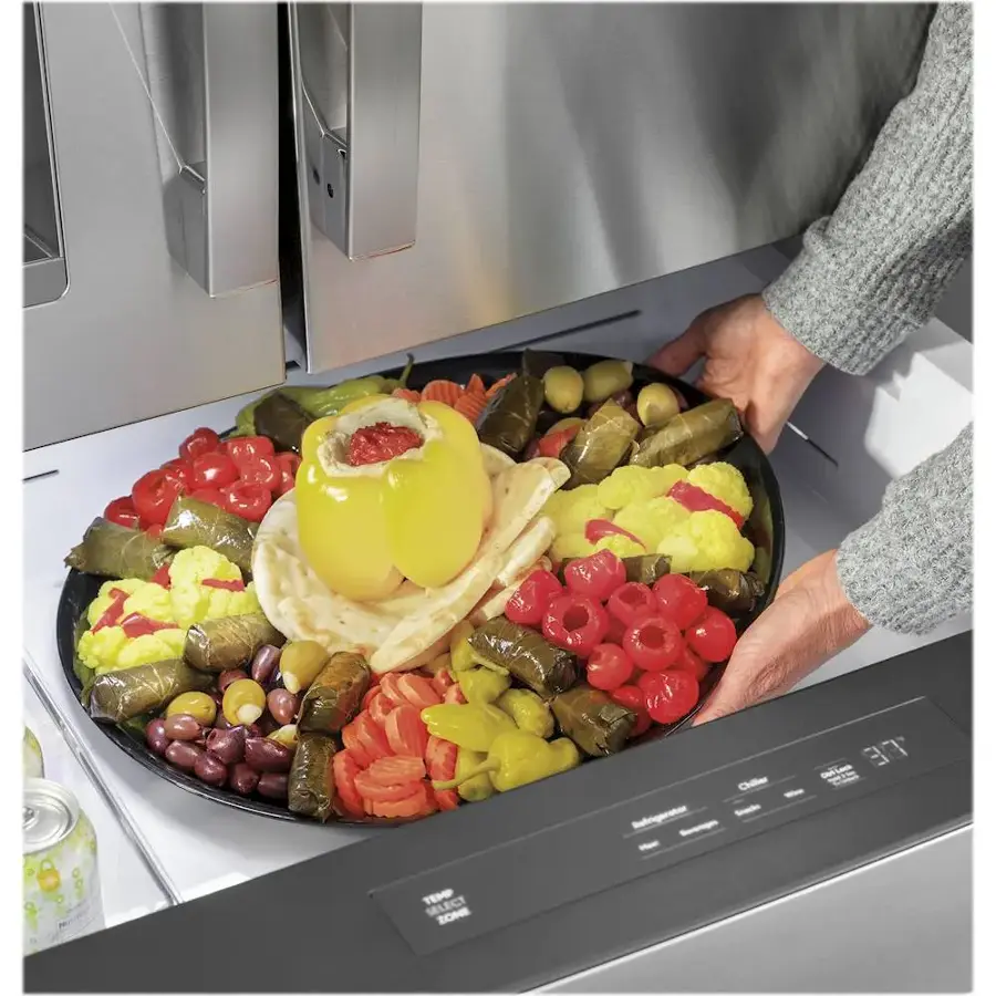 Alt View 15. GE Profile - 27.9 Cu. Ft. 4-Door French Door Smart Refrigerator with Door-In-Door - Fingerprint Resistant Stainless Steel.
