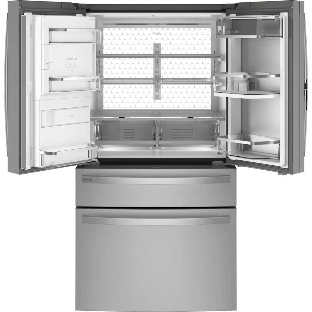Alt View 2. GE Profile - 27.9 Cu. Ft. 4-Door French Door Smart Refrigerator with Door-In-Door - Fingerprint Resistant Stainless Steel.