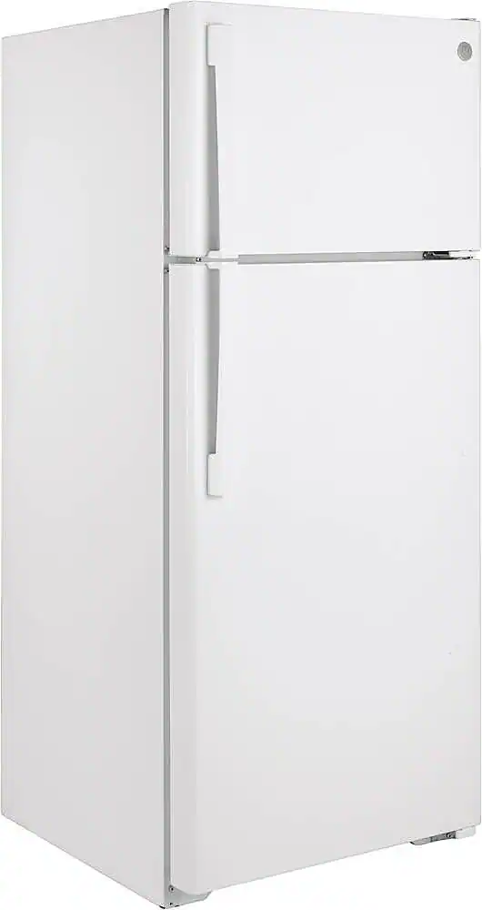 GE 28 in. Wide 17.5 Cu. Ft. Top Freezer Refrigerator with LED Interior ...